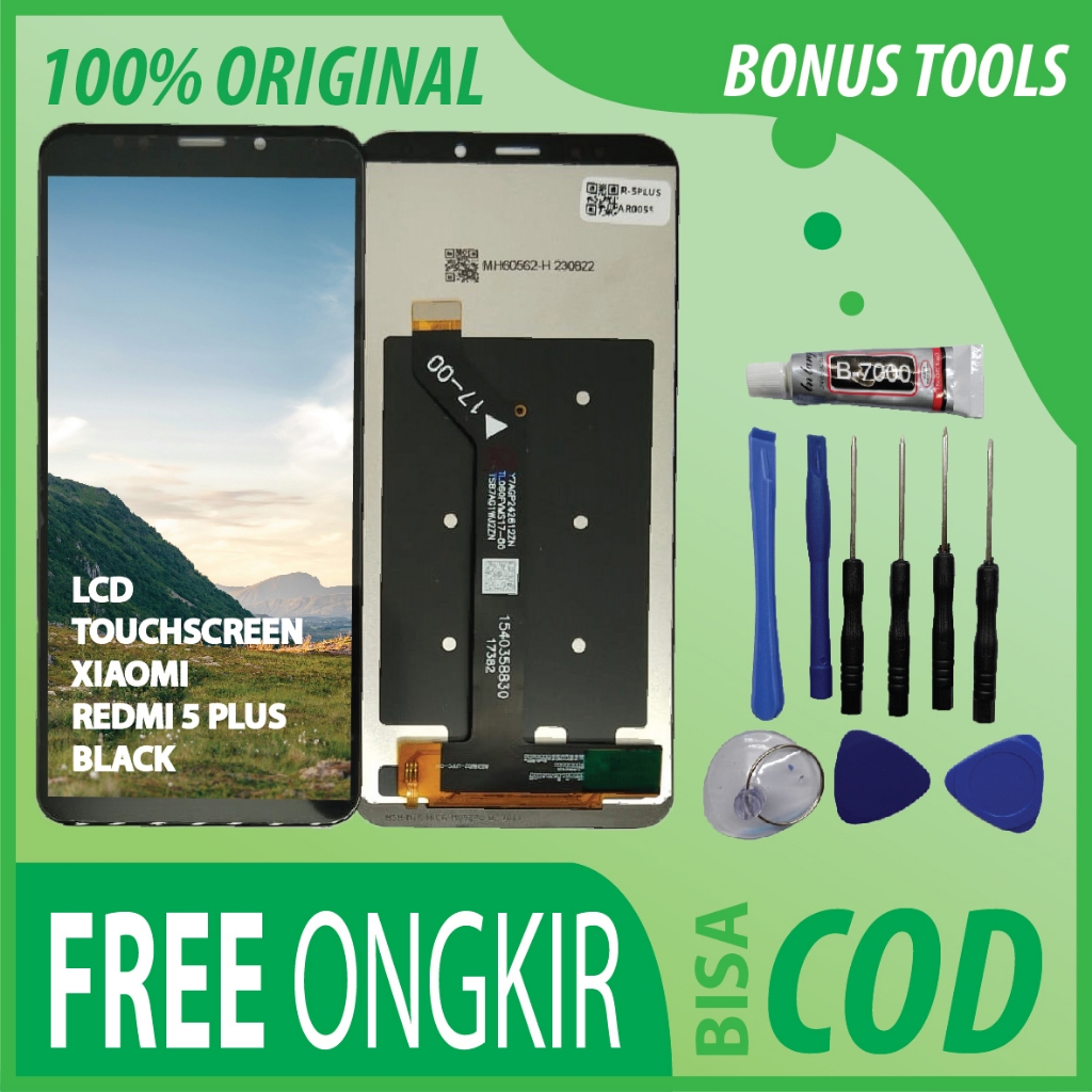 【ORIGINAL 100%】LCD TOUCHSCREEN XIAOMI REDMI 5 PLUS BLACK FULLSET TOUCHSCREEN / ORIGINAL100%