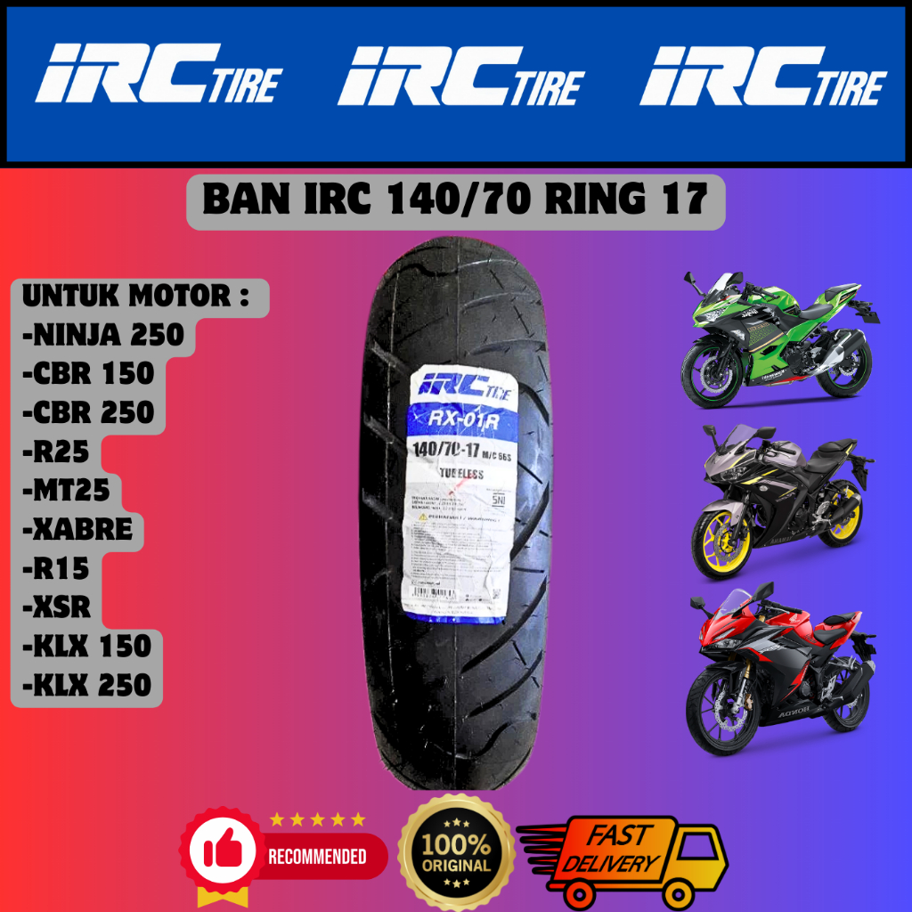 Ban Belakang Motor R15 R25 MT25 XABRE BYSON VIXION NEW XSR CBR150R CBR250RR CB 150 X NINJA 250 GSX 1