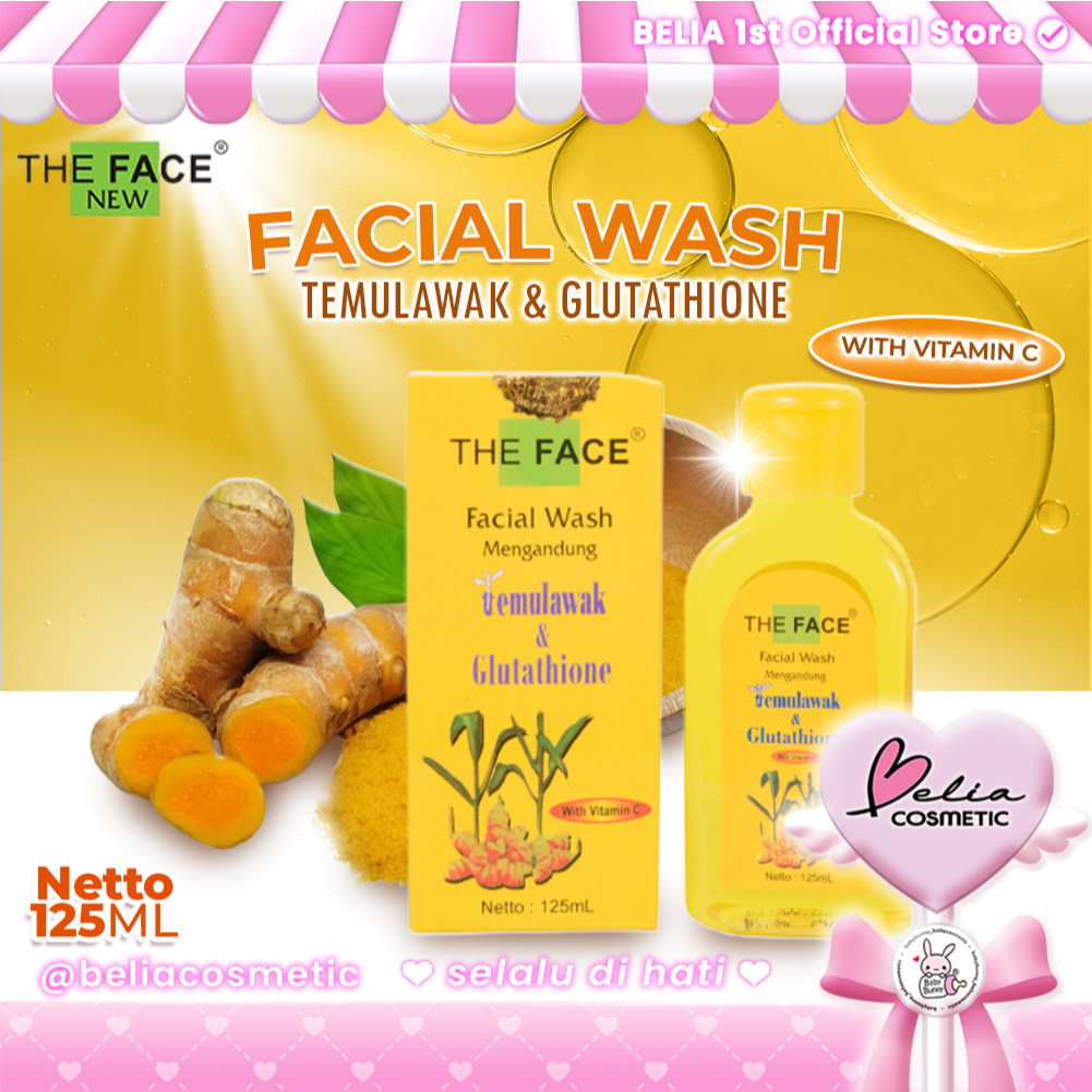 ❤ BELIA ❤ THE FACE Temulawak Facial Wash with Glutathione 125ml | Sabun Cuci Muka / Pembersih Muka