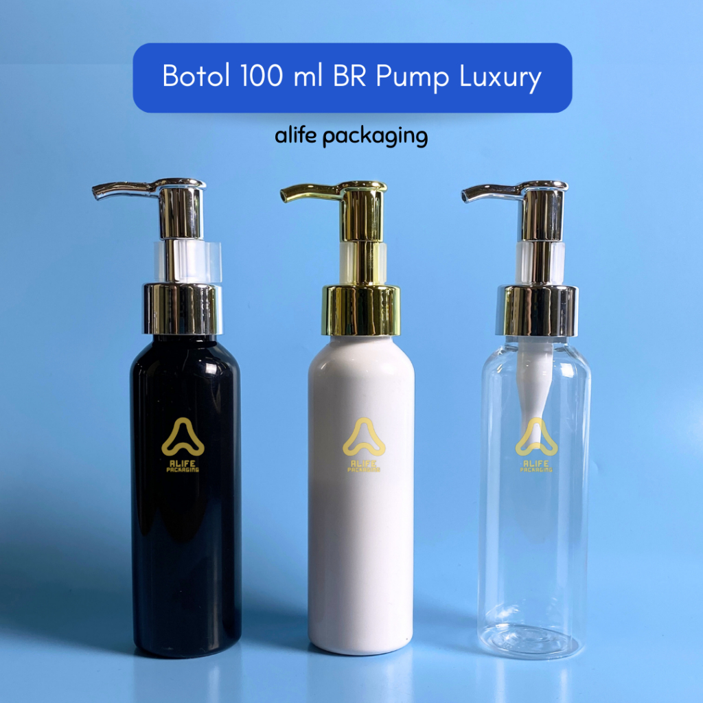 Botol Pump Luxury 100 ml | Botol Plastik 100 ml  pump | Botol 100 ml Pump Luxury - BR
