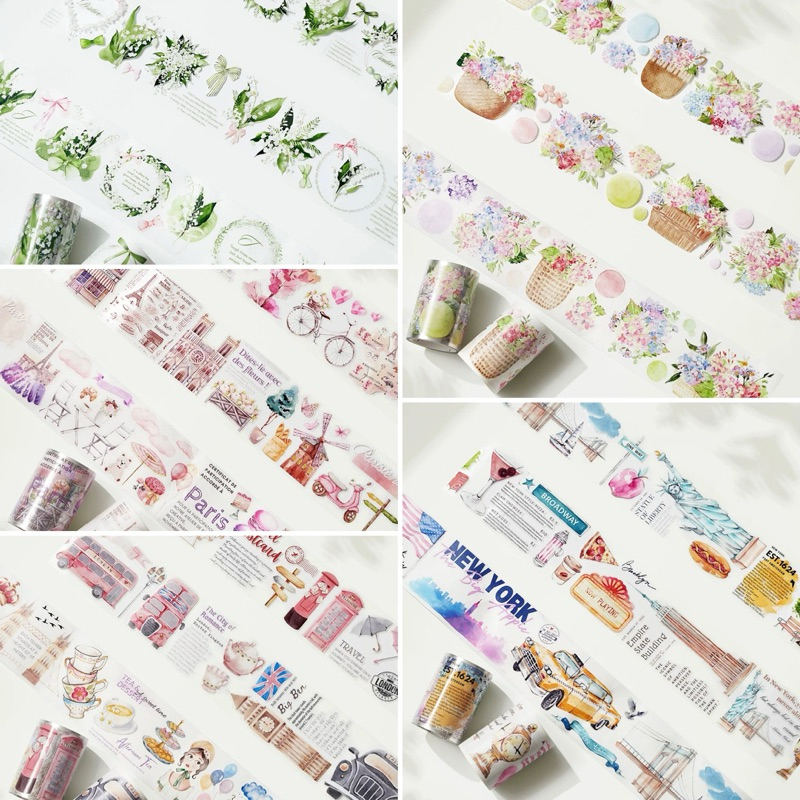 

WT Washi and PET Tape (with Cutting) - Lily of the Valley / Perfumed Reveries / London Fog / The Big Apple / Parisian Charm