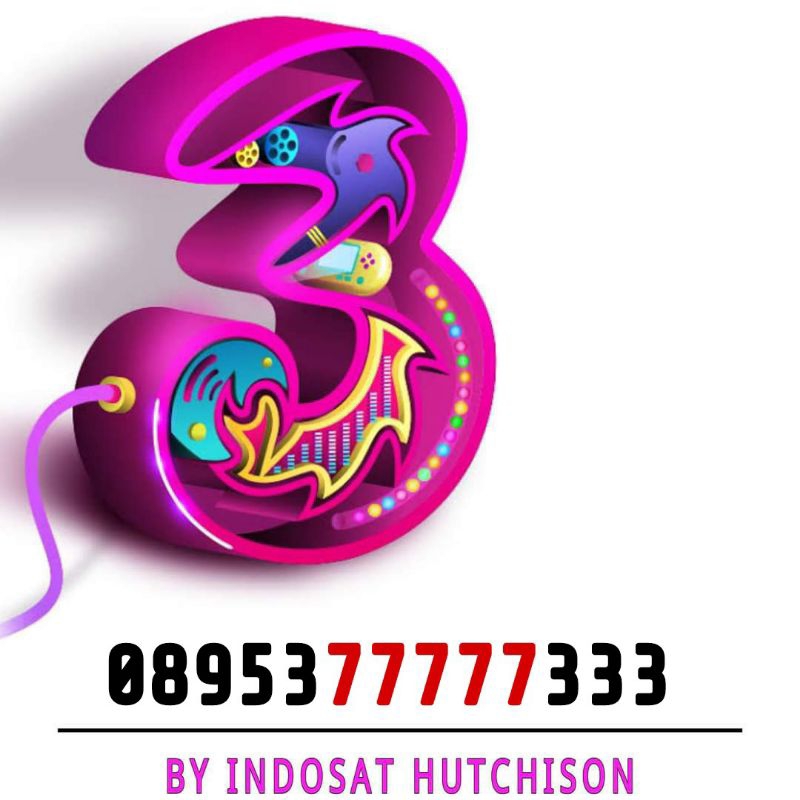nomor cantik kartu perdana three tri panca triple 77777 333 prabayar