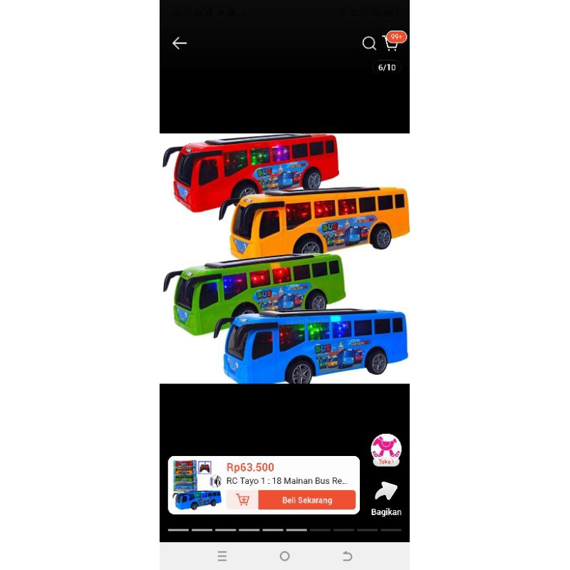mainan anak mobil bus Tayo remot control RC