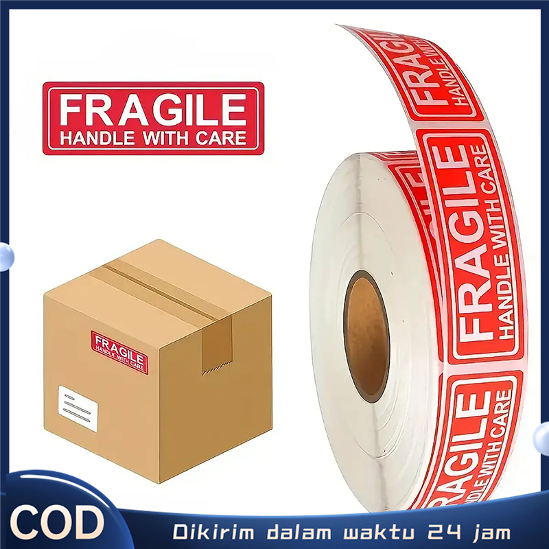 

250pcs Lakban Unboxing Fragile Lakban Fragile Merah Isolasi Fragile Merah Jangan Dibanting Stiker Sticker Label Fragile