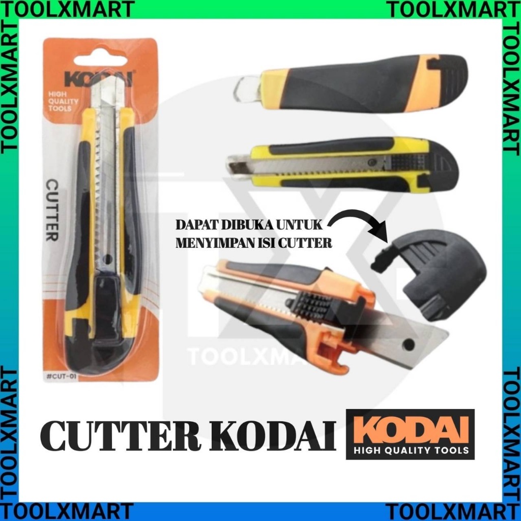 

Cutter Gagang karet Auto Lock KODAI / Pisau Cutter KODAI