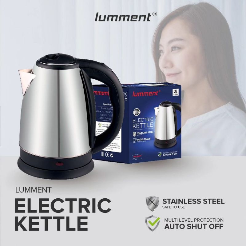 LUMMENT KETEL LISTRIK | Electric Kettle | Ketel Air Listrik 2L | Pemanas Air 2 Liter SNI