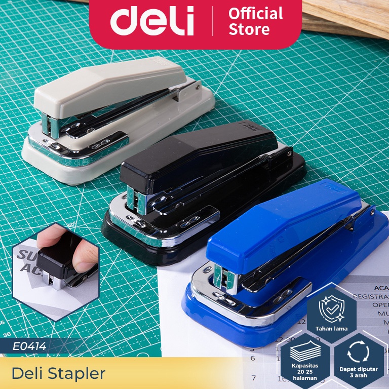 

KODE M4Z9 Deli Rotary Stapler Staples Putar 3 Arah Hekter Staples Putar Isi Ukuran 246 266 Keperluan Kantor E414
