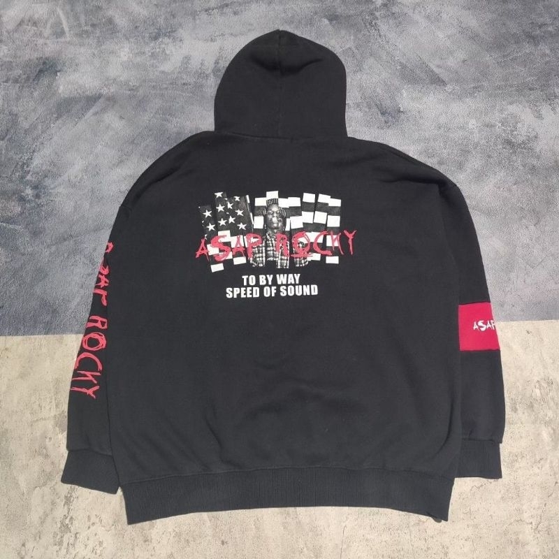 Sweater hoodie Louis asap Rocky hitam