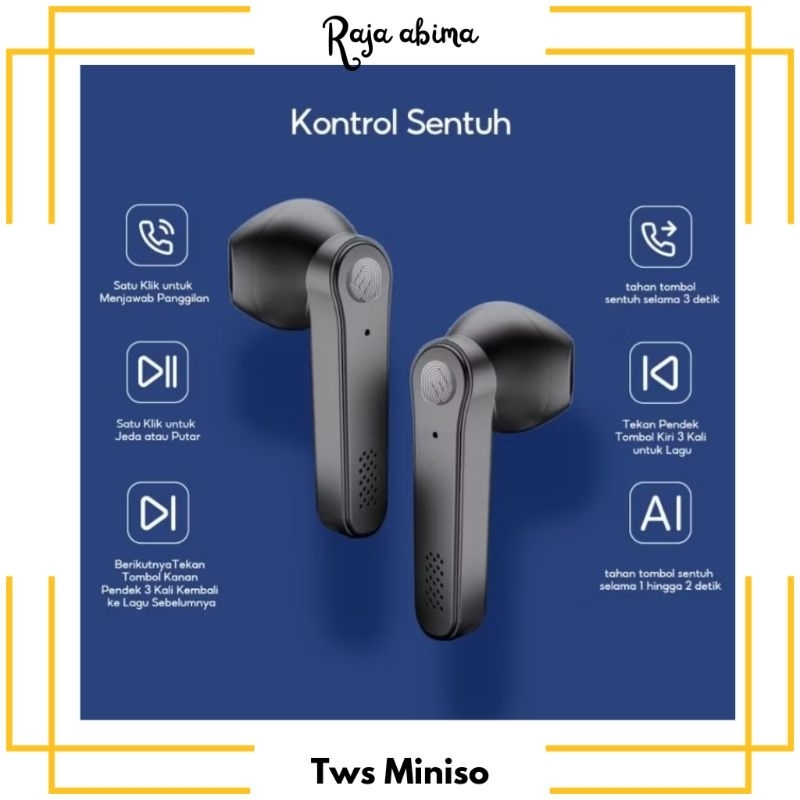 headset bluetooth tws miniso x16