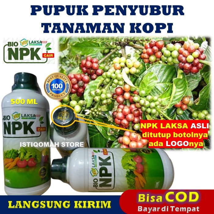 Pupuk Penyubur Akar dan Daun Kopi 500ML Pupuk NPK Cair LAKSA GROW untuk Tanaman Kopi yang Bagus dan 