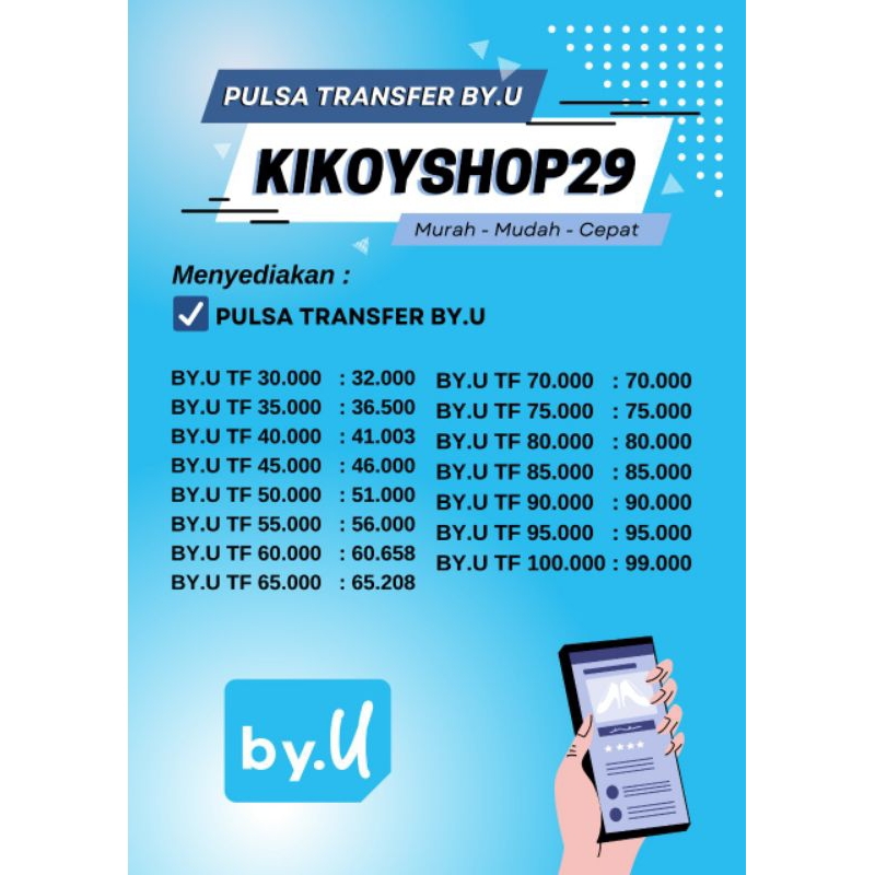 PULSA TRANSFER BY.U  TERMURAH PROSES CEPAT
