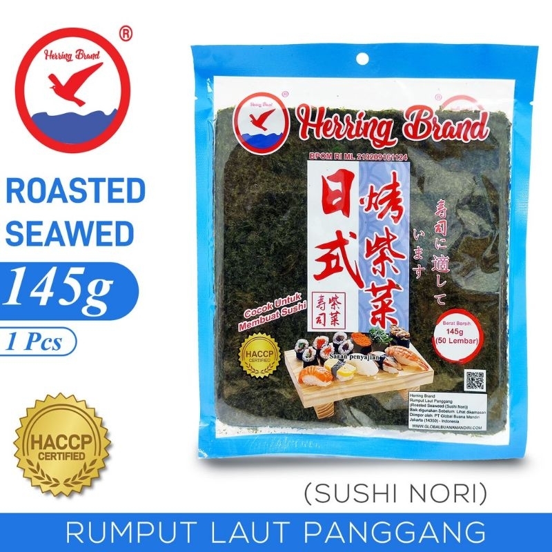 

Herring brand Rumput laut sushi nori 50lembar