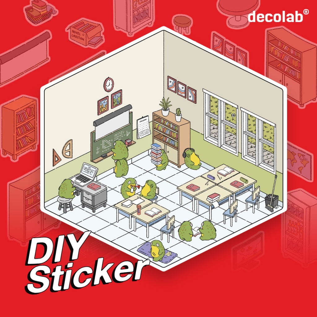 

Sticker 3D DECO STICKER Pack / Stiker DIY Premium DECOLAB - 002. CLASSROOM