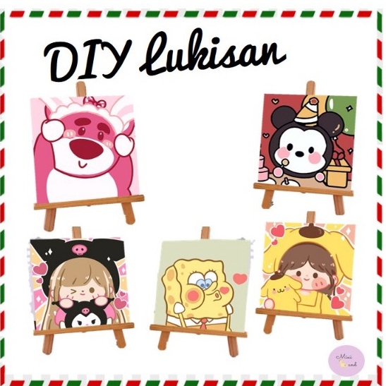 

Murah Terbatas Canvas Painting by Number Melukis Mewarnai Kanvas Anak DIY Painting Digital Satu Set Peralatan Melukis Anak