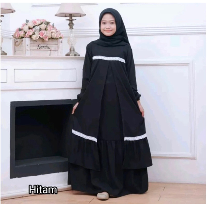 CLARISSA GAMIS+JILBAB ANAK -REMAJA BAHAN JERSY SUPER