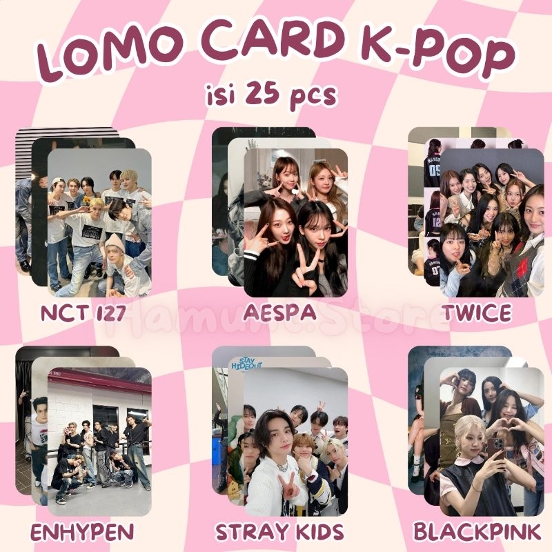 Lomo Card K-Pop, Lomo Card isi 25 pcs, Lomo card lucu, KPop Idol, BTS, Enhypen, Blackpink, IVE