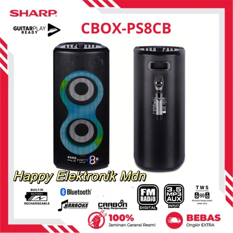 SHARP SPEAKER PORTABLE SPEAKER SHARP SPEAKER AKTIF SHARP PARTY BOX SHARP CBOX-PS8CB SHARP PS8CB SHAR