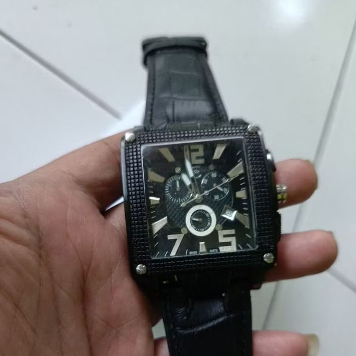Jam Tangan kotak Original Cerruti 1884 big size preloved second bekas