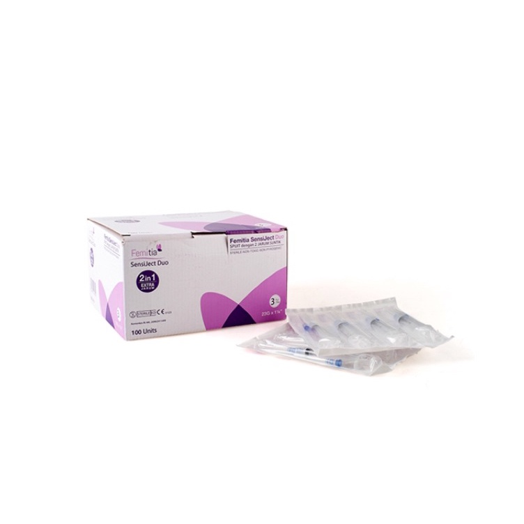 Ready Terjamin  Spuit Femitia Sensiject Duo  Spuit Femitia Femiject Duo  Spuit 3cc  Syringe 3cc