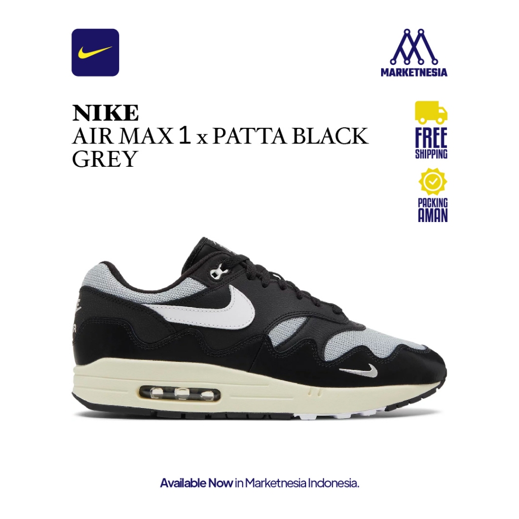Nike Air Max 1 X Patta Black Grey Original BNIB
