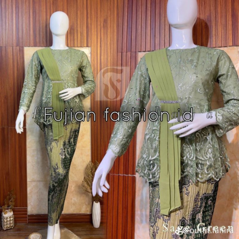 Set Kebaya Blus Selendang modern - kebaya pesta - kebaya blus modern - cod