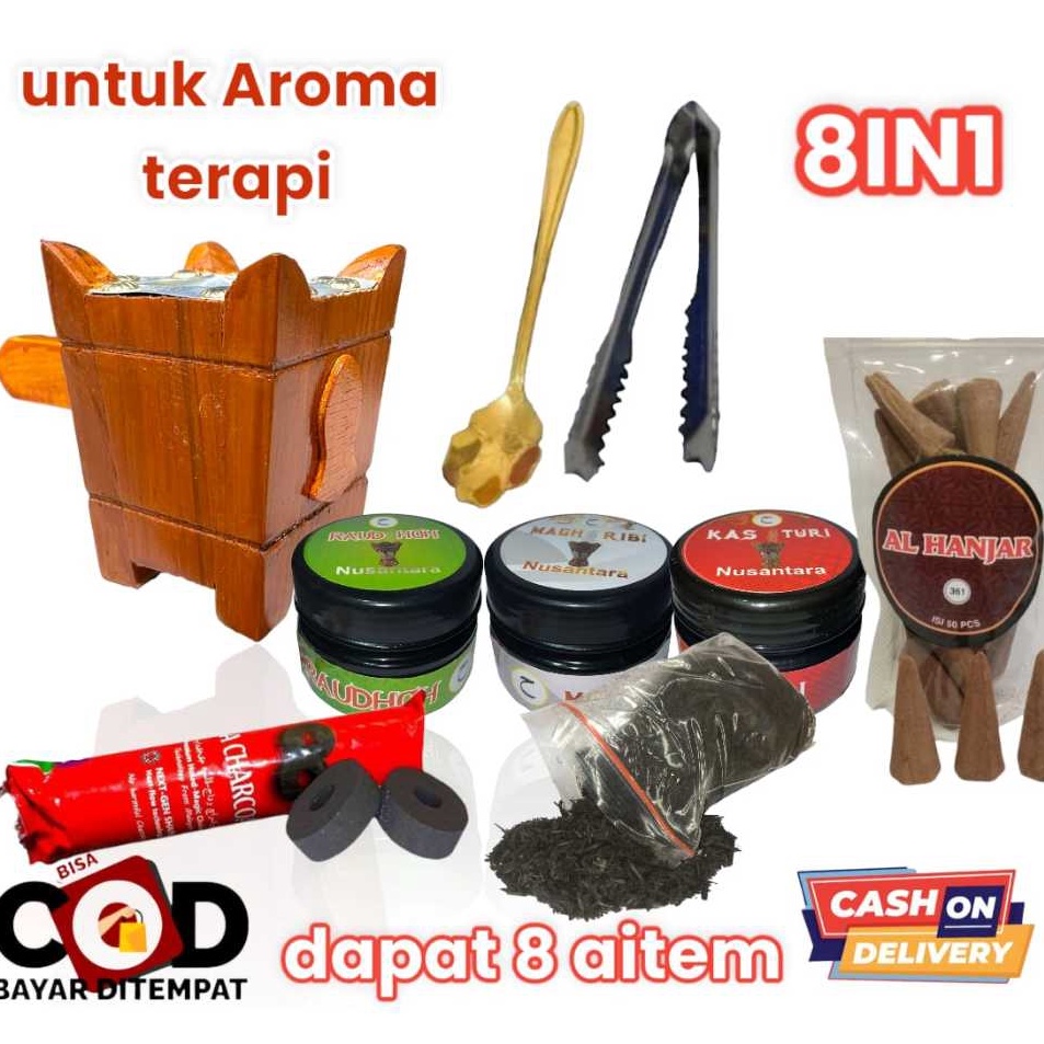 Wow banget paket 8in1 bukhur 361 dupa wangi arang magic mabkhara jati mini wewangian aromaterapi dup