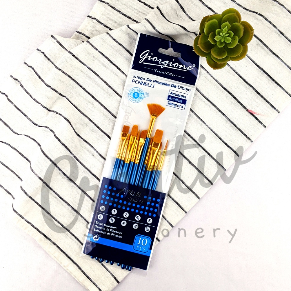 

KODE U5O7 GIORGIONE Kuas Lukis Set Lengkap G198Sh 1 Pcs Art Brush Nylon Cat Air Acrylic Minyak