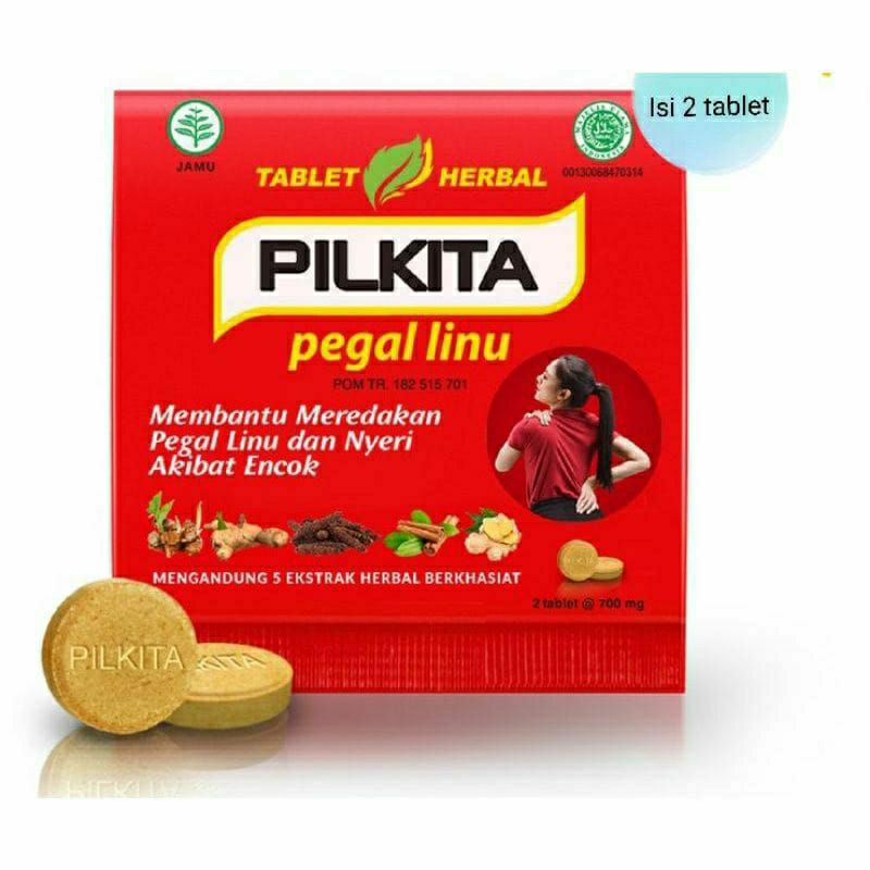 2tablet PILKITA obat herbal pegal linu DLL
