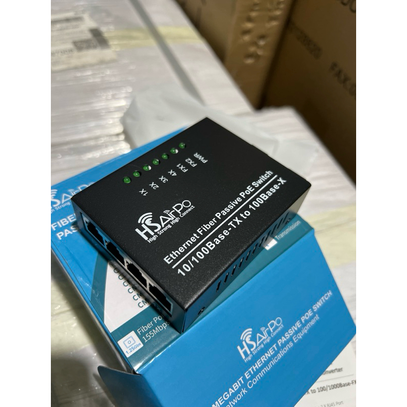 HSAirpo CM2F4E POE Support Media Converter 2 FO 4 LAN
