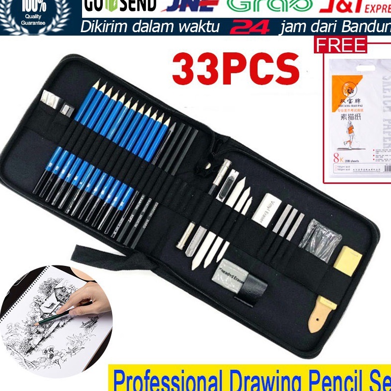 

Model Terbatas 33PCSSet Sketch Pensil Pensil Pisau Penghapus Dan Pensil Gambar Untuk Keperluan Sekolah Pencil Set