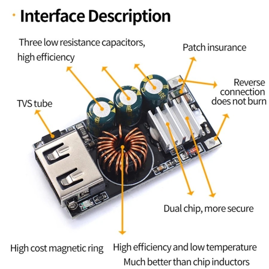 DC Auto Step Up Step Down Module Fast Charging Module Cas HP QC 3.0 / modul cas hp