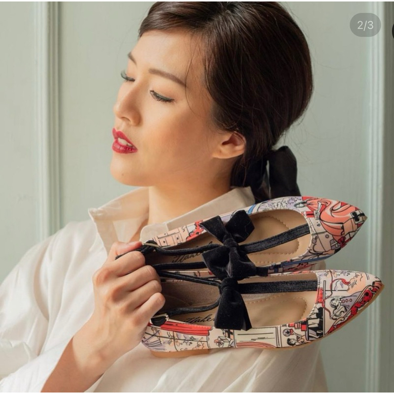 Ittaherl Joy Maxi Pointy T Strap Rouge Size 38