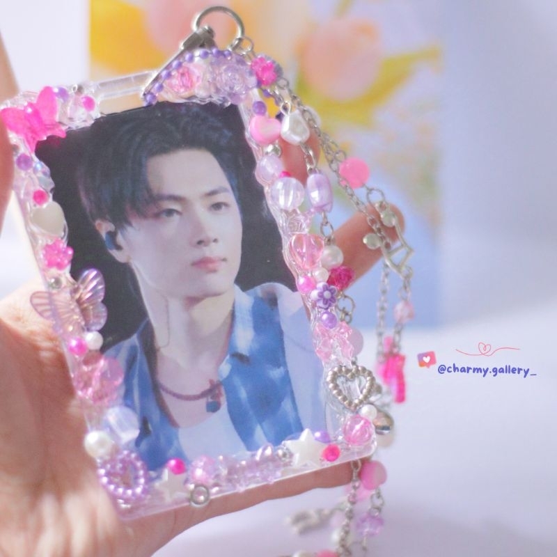 

Aesthetic Card Holder Beads Lanyard - Charmy Gallery, id card, card holder PC, tali lanyard nametag, toploader, card holder KPop Deco manik manik