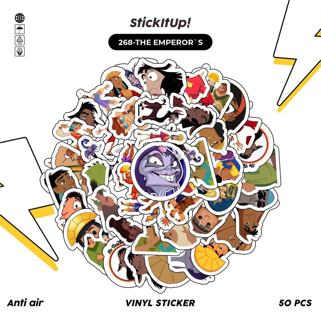 

COD100 Pcs Stiker Kartun The Emperor's New School Lucu Keren Anti Air Untuk Dekorasi Notebook Sepeda Skateboard Handphone DIY