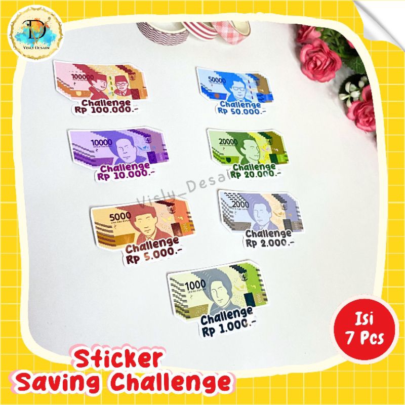 

Stiker Saving Chalenge 7 Pcs Model U4ng Lama | Sticker Dompet Keuangan | Stiker Budgeting | Dompet Disiplin | Label Dompet