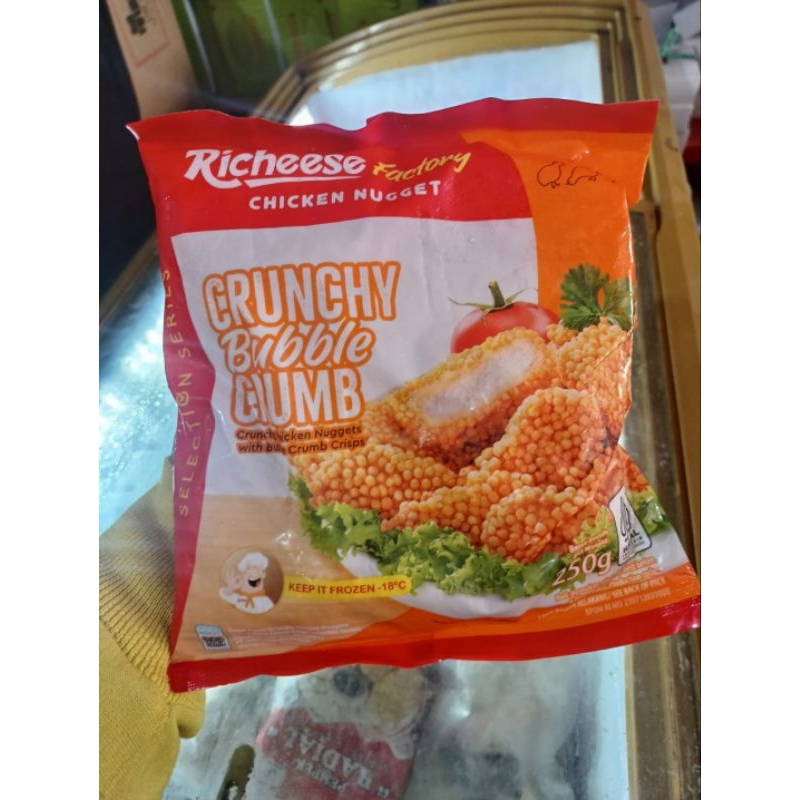 

Richeese factory Chicken nugget crunchy bubble crumb 250gr nuget ayam