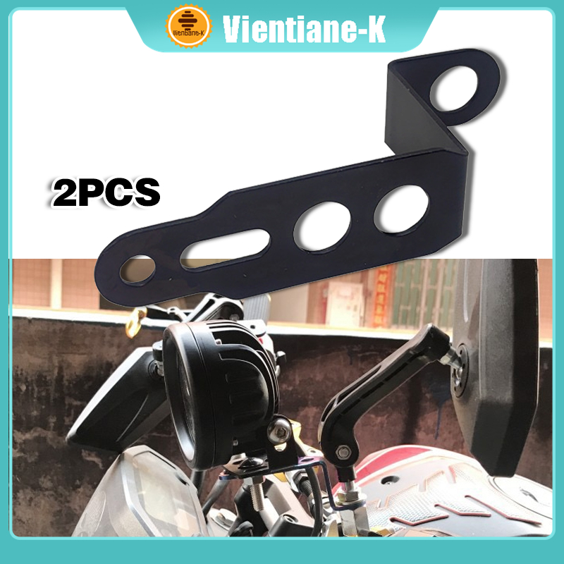Bracket Jepit Dudukan Lampu Tembak LED Bar Stand Tembak Sorot Spion Motor Matic Bebek Tebal Satuan