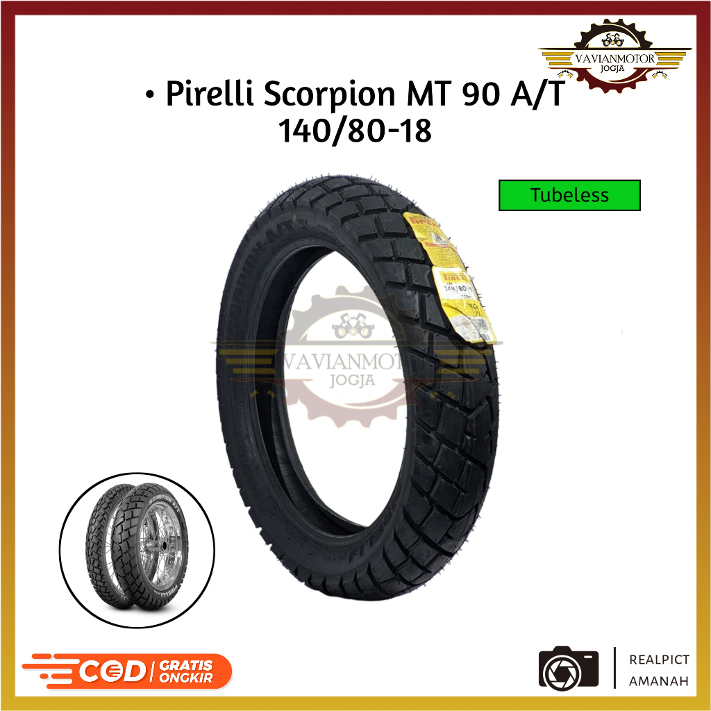 Ban Tubeless Pirelli Scorpion MT 90 A/T Ukuran 140/70-18 Ring 18 Tube Type Merk Pirelli Original Kon