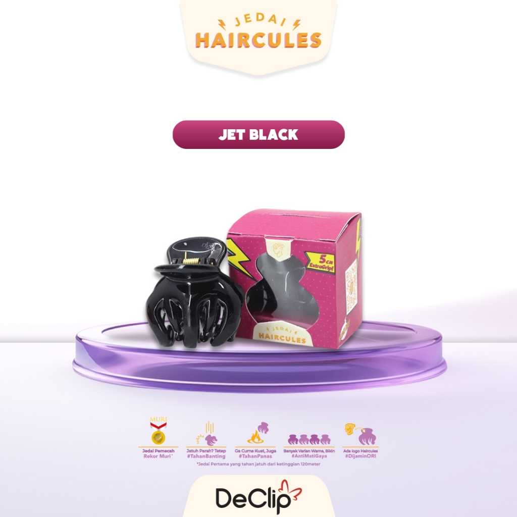 Jedai Haircules Declip Original Gigi 5 ukuran 5cm Warna Jet Black