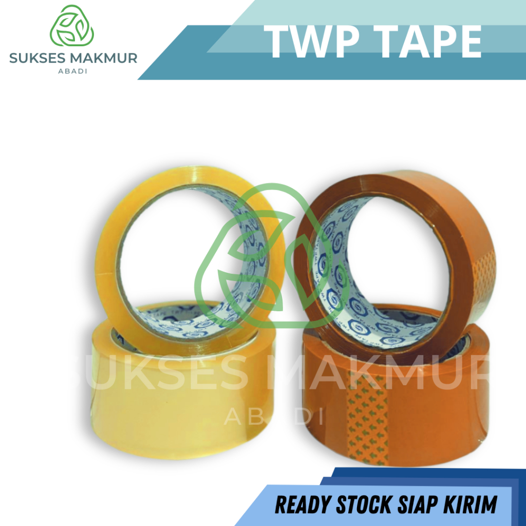 

Lakban Bening Coklat 45mm x 90 Yard TWP TAPE/LAKBAN OPP Packing Tape 2 Inch