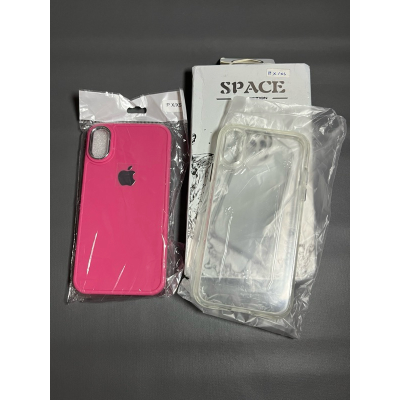 NEW CASE iPhone XS dapet 2pcs (PINK FANTA+BENING)