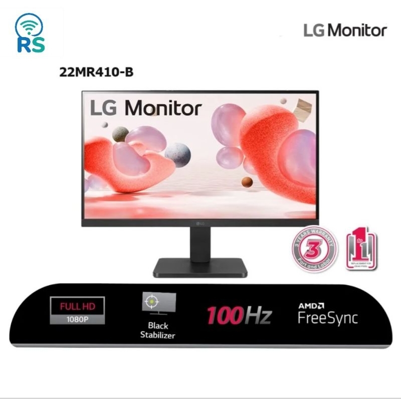 LG 22MR410-B Monitor 22 inch FHD with AMD Free Sync 3 Side Virtually Bordless Design