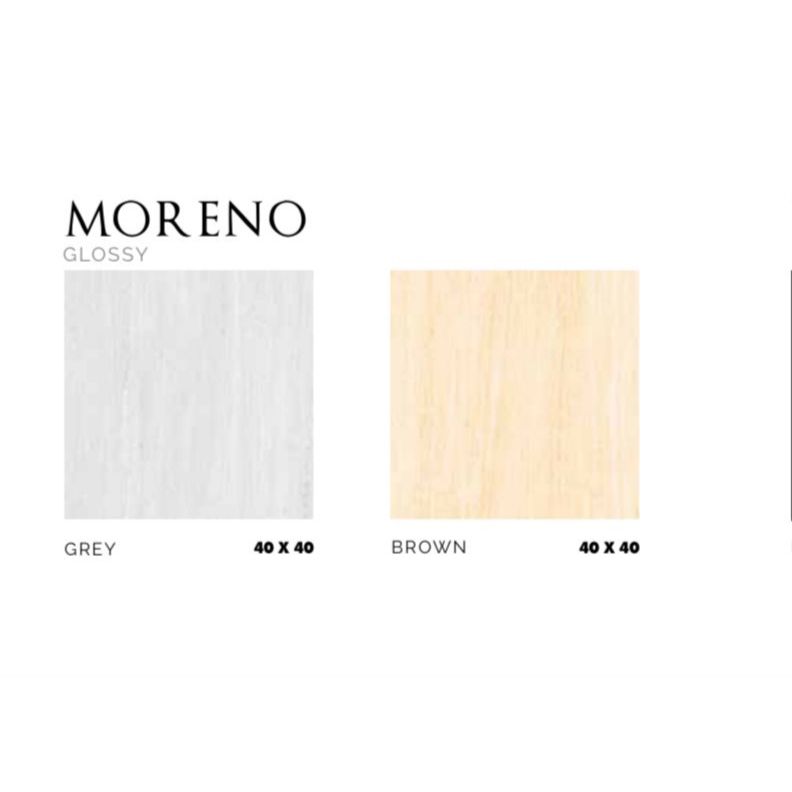 ASIA TILE FLOOR TILE MORENO GLOSSY GREY & BROWN 40X40