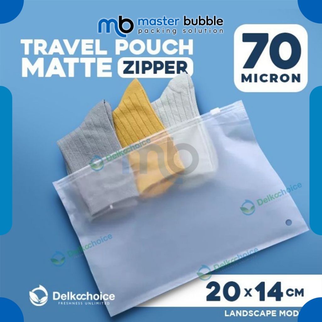 Plastik Travel Pouch Zipper Bag 20cm x 14cm - LANDSCAPE 70mic Premium Kantong Organizer Matte