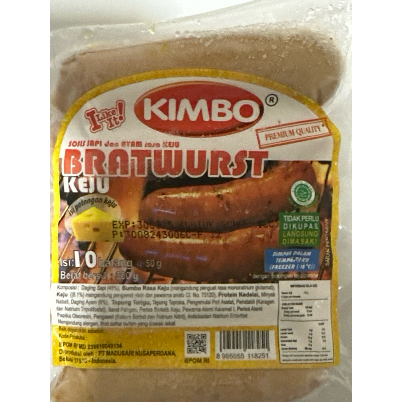 

Sosis Kimbo Bratwurst Keju ISI 10