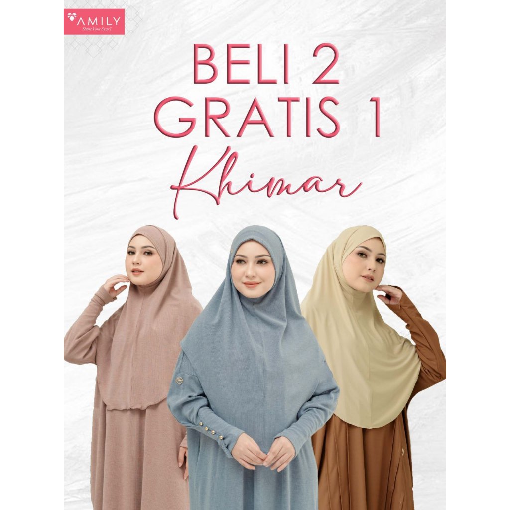 BERGO TALI BELAKANG FRENCH KHIMAR - YURA INSTANT ORI BY AMILY HIJAB INSTAN SYARI CANTIK POLOS JILBAB