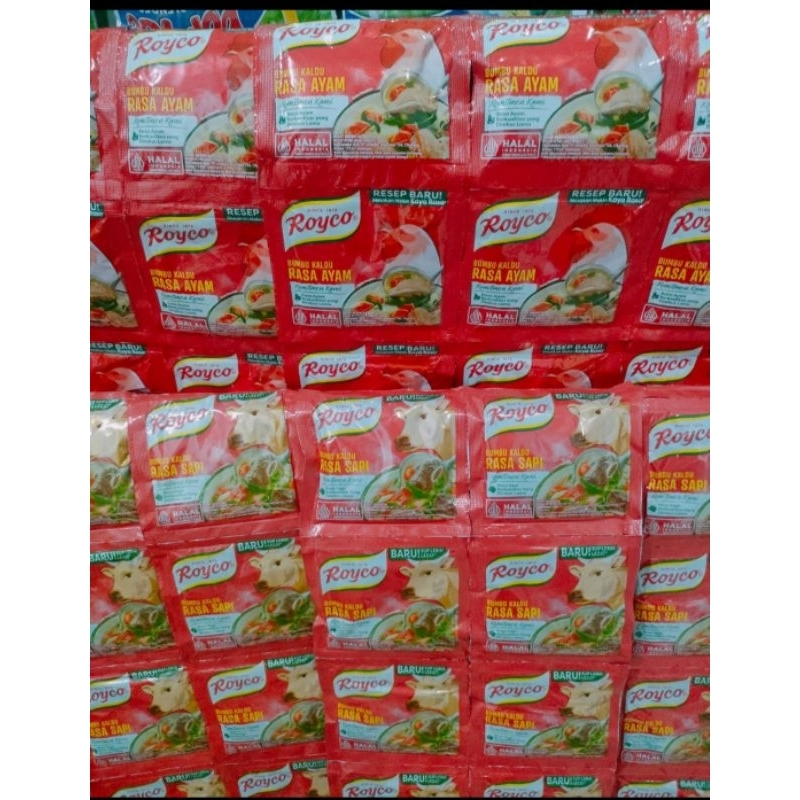 

Royco dan Masako, ayam dan sapi isi 12pcs/rtg