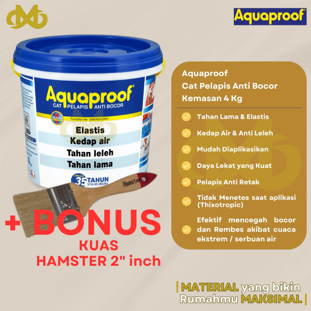 Aquaproof | Cat Pelapis Anti Bocor | 5Kg | netto 4 Kg