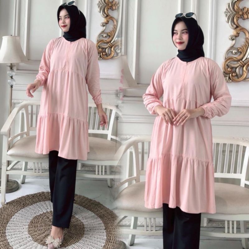 Tunik Rayon Premium Tunik Rayon Jumbo Tania Long Tunik