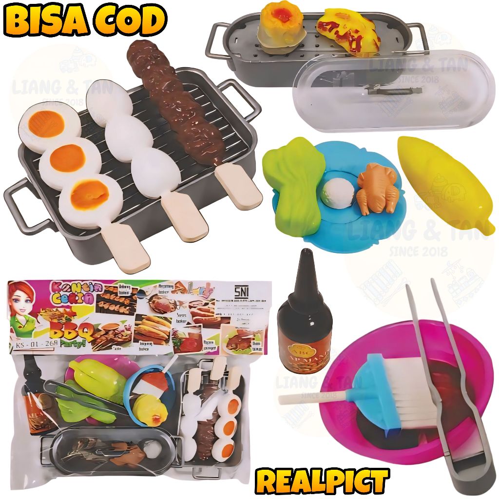 ( BISA COD ) PROMO Mainan Anak Panggang Masak Masakan Hotpot Sate Sosis Bakso Bakar / Mainan Anak Ma